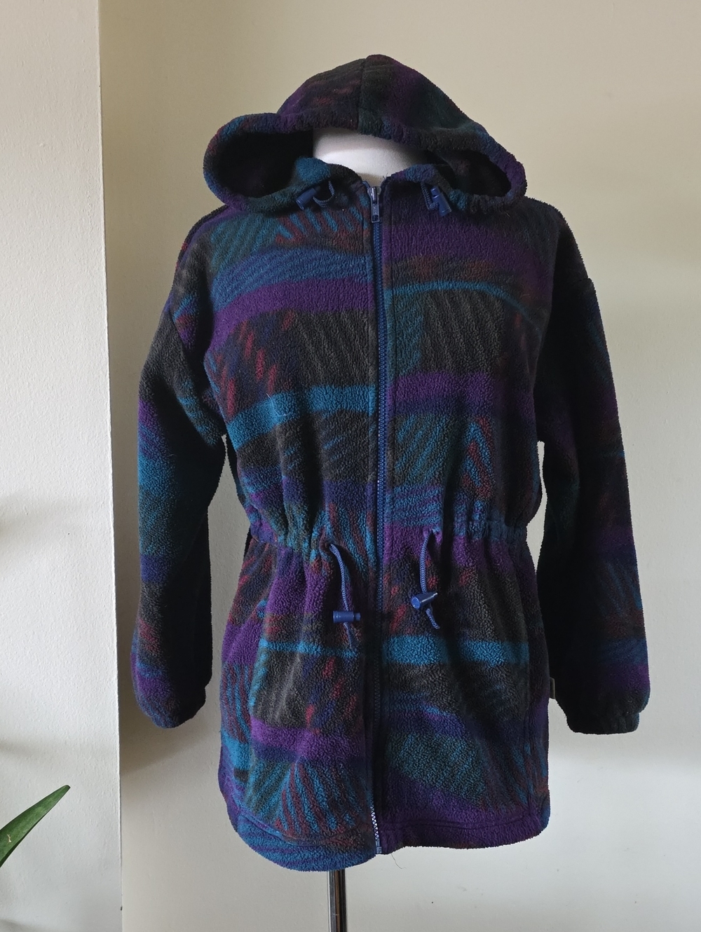 Vintage  Cherry Tree Polartec Fleece Zip Up Hooded Jacket - 14/16 Made In USA